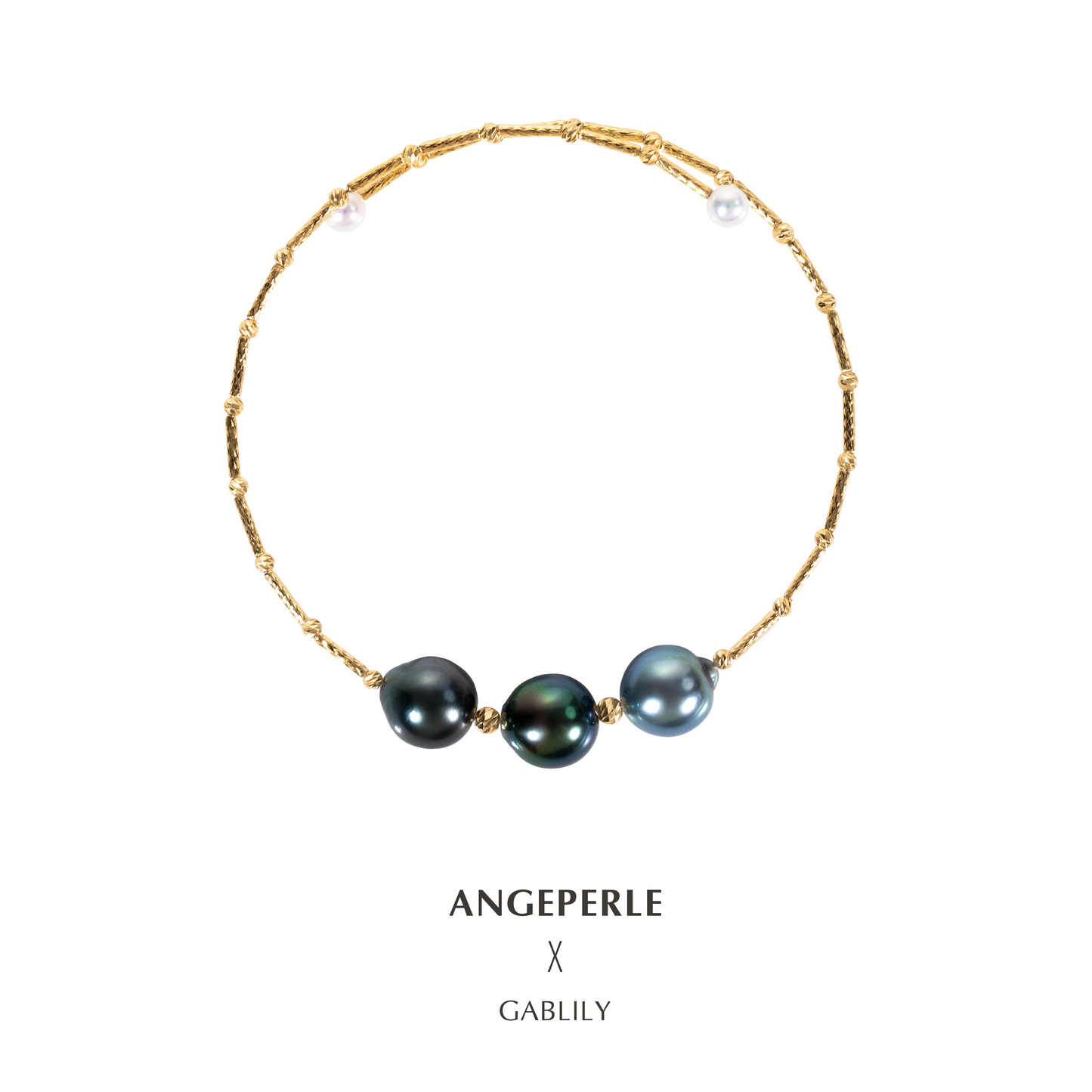ANGEPERLE Seawater Pearl Tahitian Baroque Gablily Baby Pearl Bracelet 3.5-4mm/8-9mm TSGY127