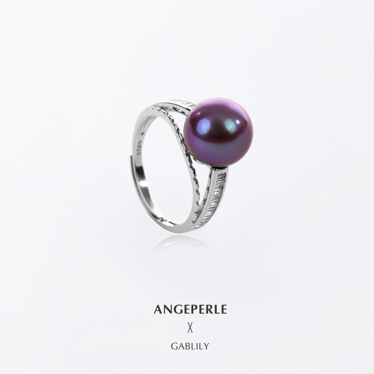 ANGEPERLE Edison Purple Pearl Ring 10-11mm s925 （ TSJCY234）