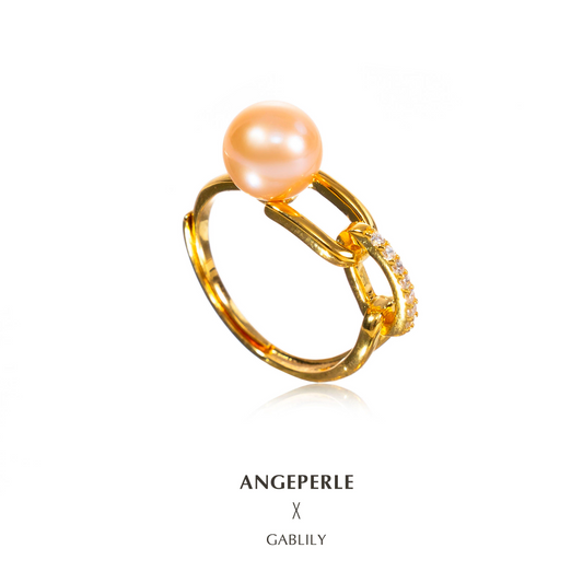 Freshwater Pearl Chinese Red Pearl Ring 8-9mm s925 （TSJCY623）