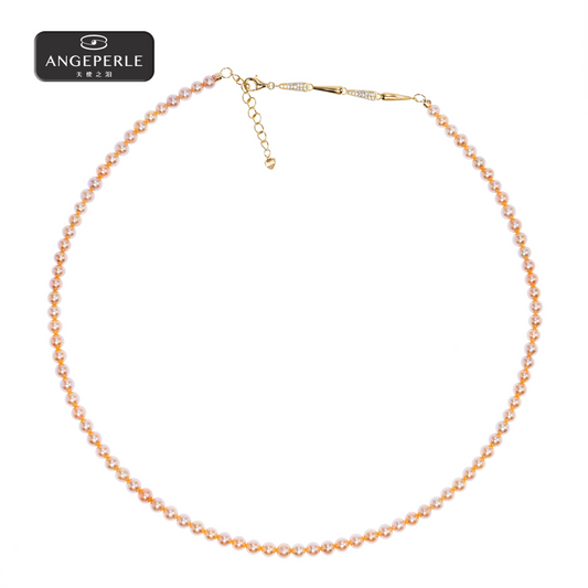 ANGEPERLE S925 silver freshwater pearl necklace 4-5mm（TSSLF267）