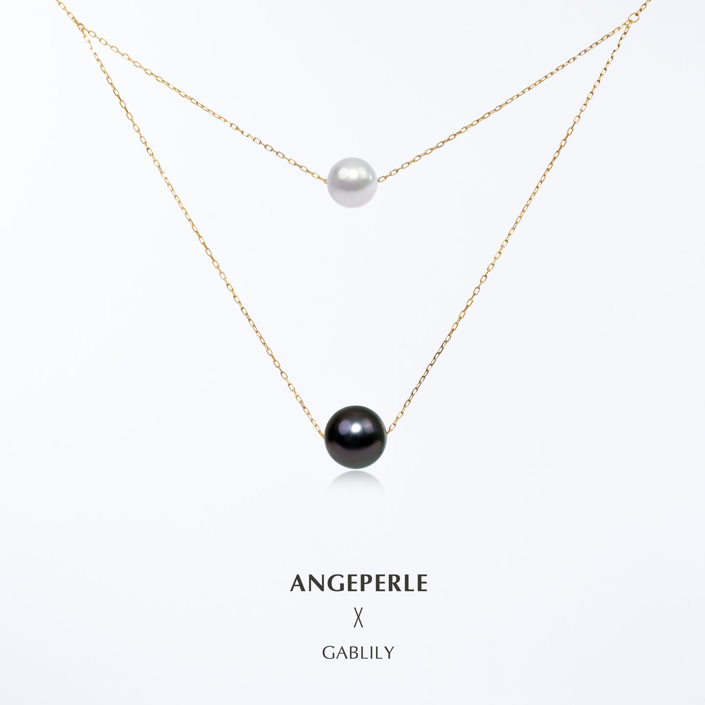 ANGEPERLE Seawater Pearl Double Chain Pendant 7-8/9-10mm （BPGY035）