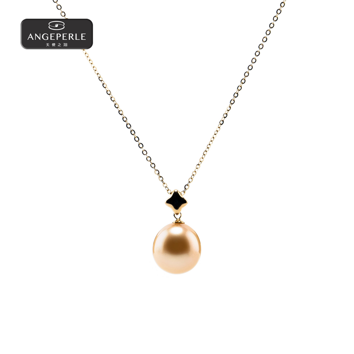 ANGEPERLE Seawater Pearl South Sea Golden Pear Pendant 11-12mm （TSGY262）