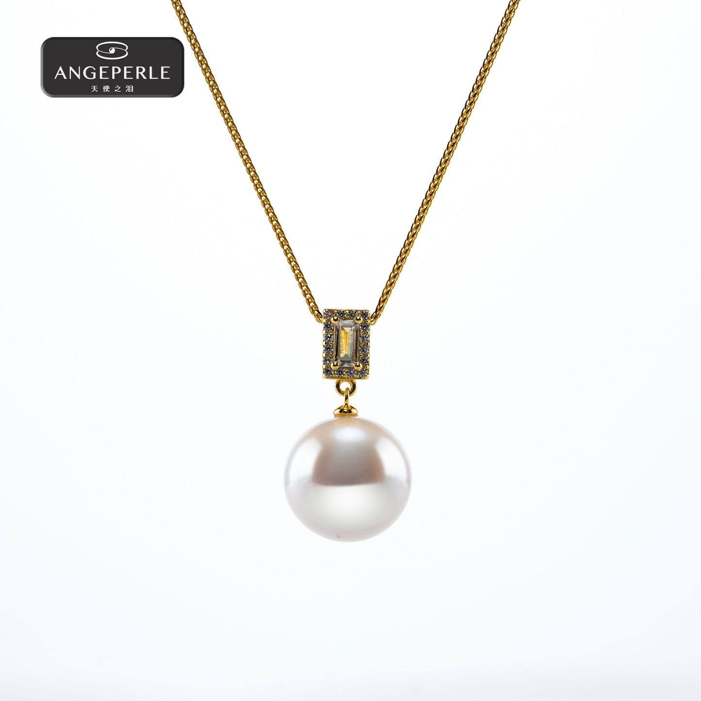 ANGEPERLE S925 silver freshwater pearl Gablily pendant 14-15mm（TSRY021）