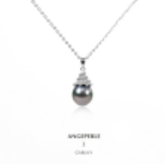 ANGEPERLE S925 silver seawater pearl Tahitian pendant 9-10mm（BPJCY448）
