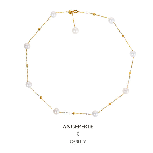 天使の涙、ミスティムーン、S925スターリングシルバー淡水パール星空ネックレスTSJCY629