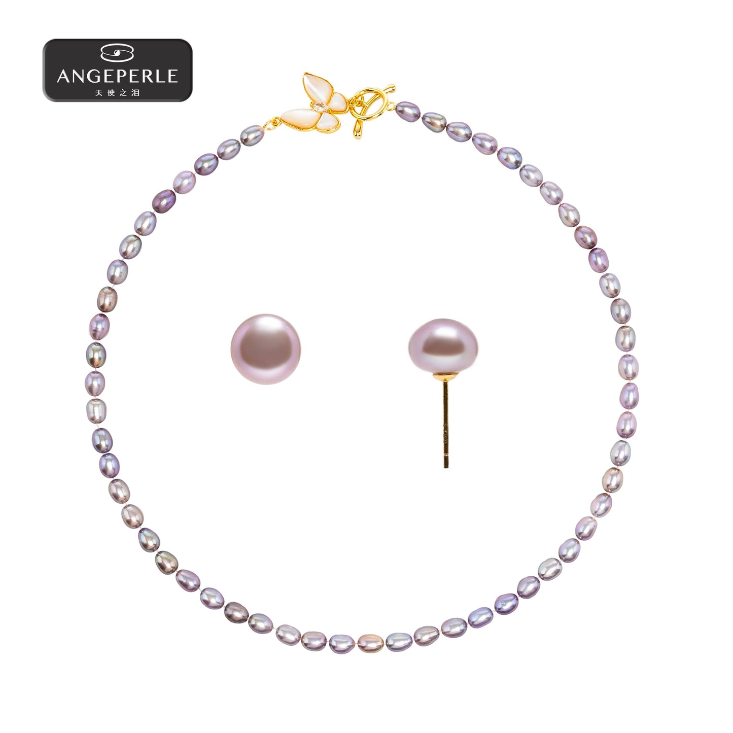 エンジェルズティアーズ合金淡水真珠ネックレス＆イヤリングセットTSDW100