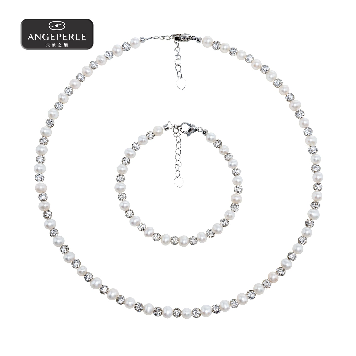 エンジェルズティアーズ 合金淡水パールネックレス＆ブレスレット 2点セットTSAW120