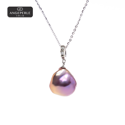 ANGELPERLE S925 Silver Freshwater Pearl Color Baroque Pendant（APJCY009）