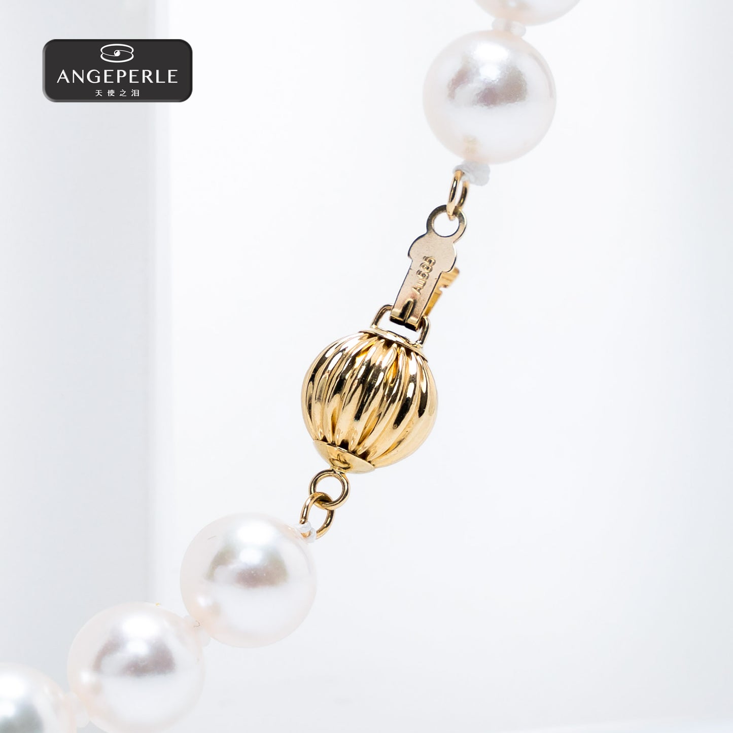 ANGEPERLE 14K Gold Akoya Saltwater Pearl Crown Necklace TSJ364