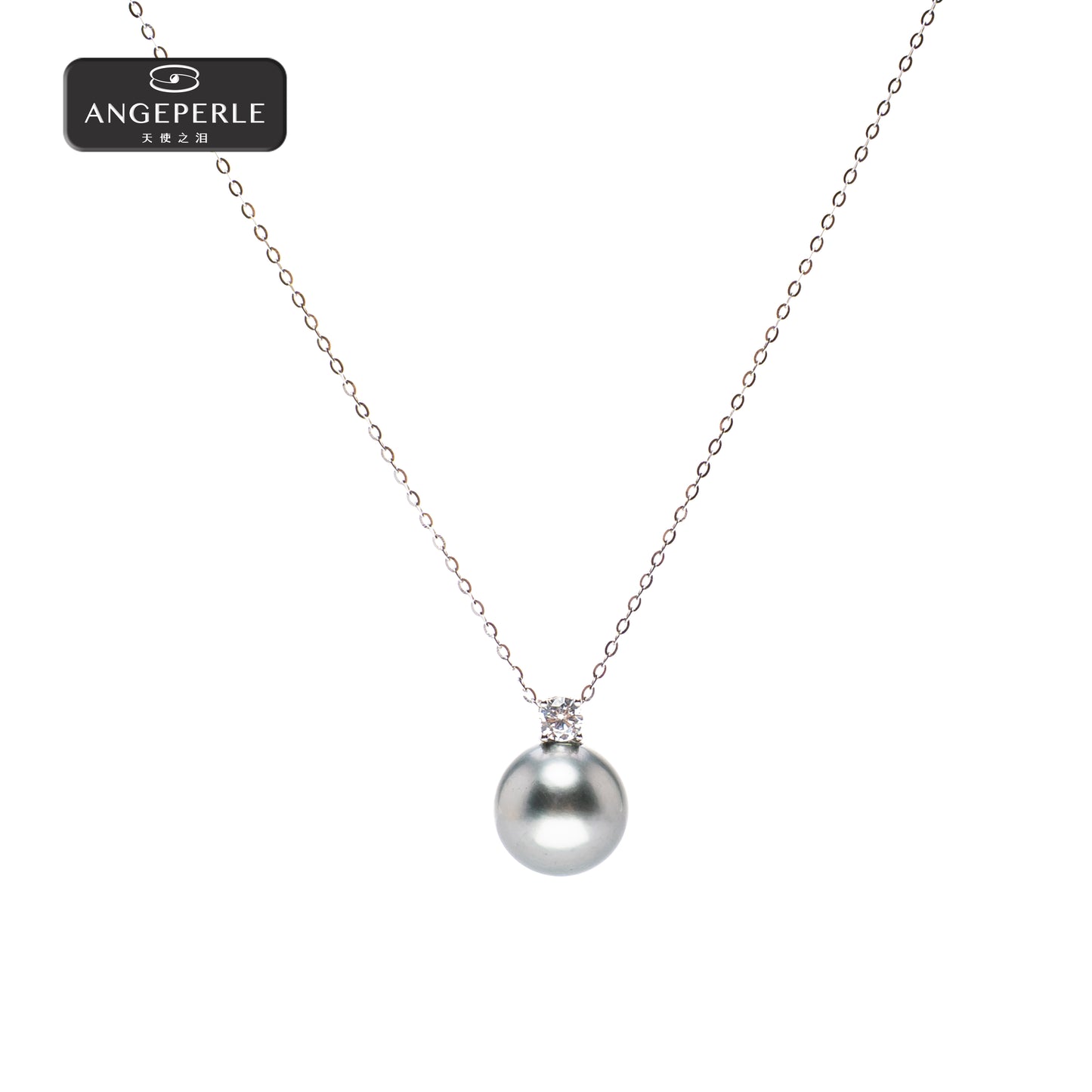 ANGEPERLE S925 Silver South Sea and Tahitian Pearl Pendant TKJ69