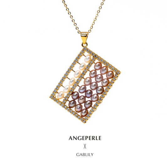 ANGEPERLE Alloy Freshwater Pearl Ruyi Abacus Pendant (TSSL065)