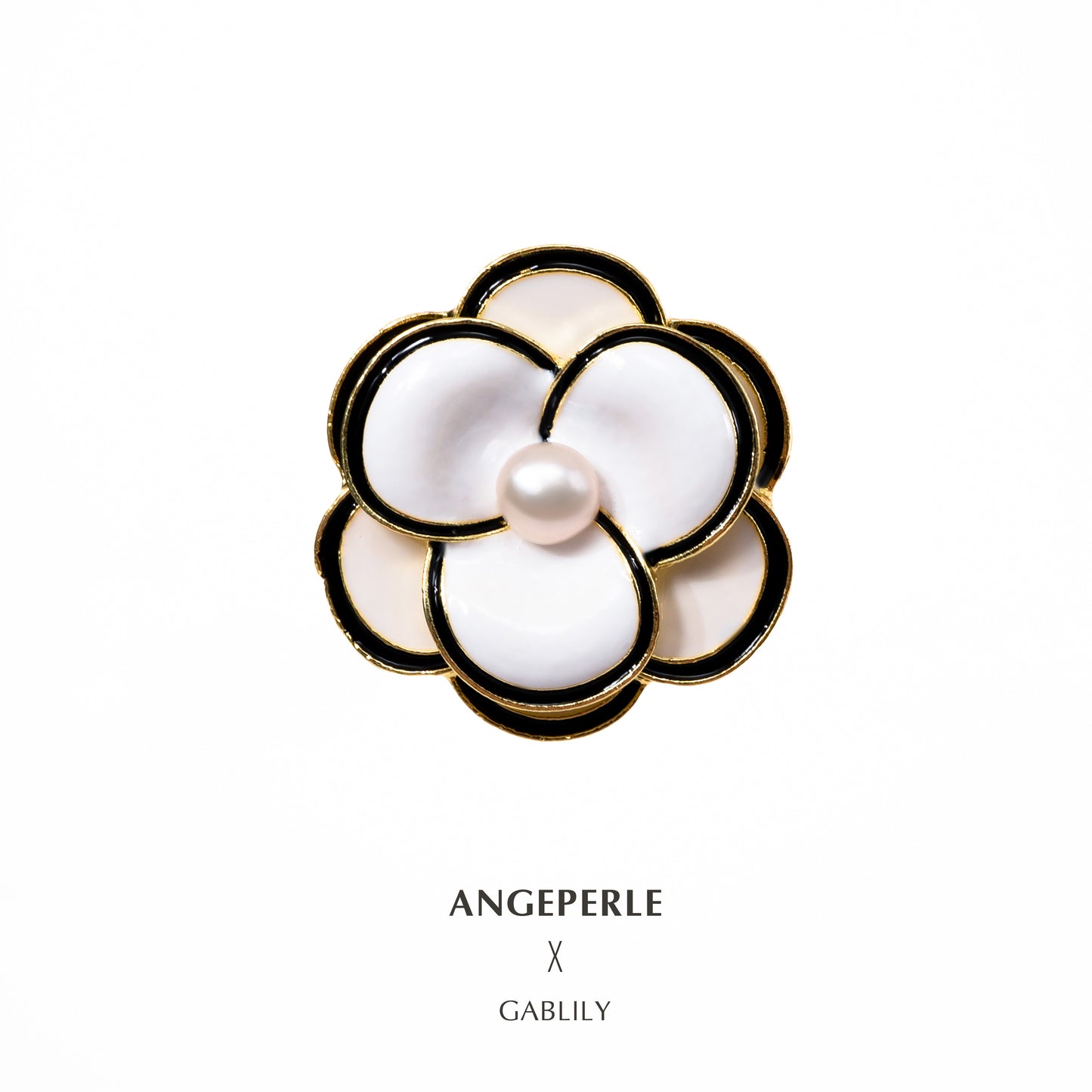 ANGEPERLE Alloy Freshwater Pearl Double Daisy Brooch(TSXY012)