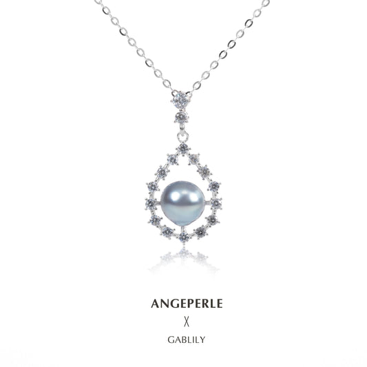 ANGEPERLE S925 Silver Seawater Madama Pearl Pendant(TSYM129)
