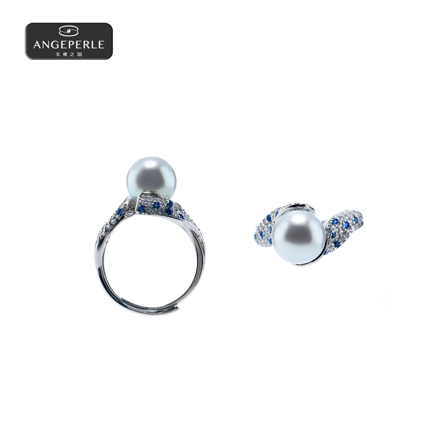 ANGELPERLE S925 Silver Seawater Pearl Madama Ring (TSZZN109)