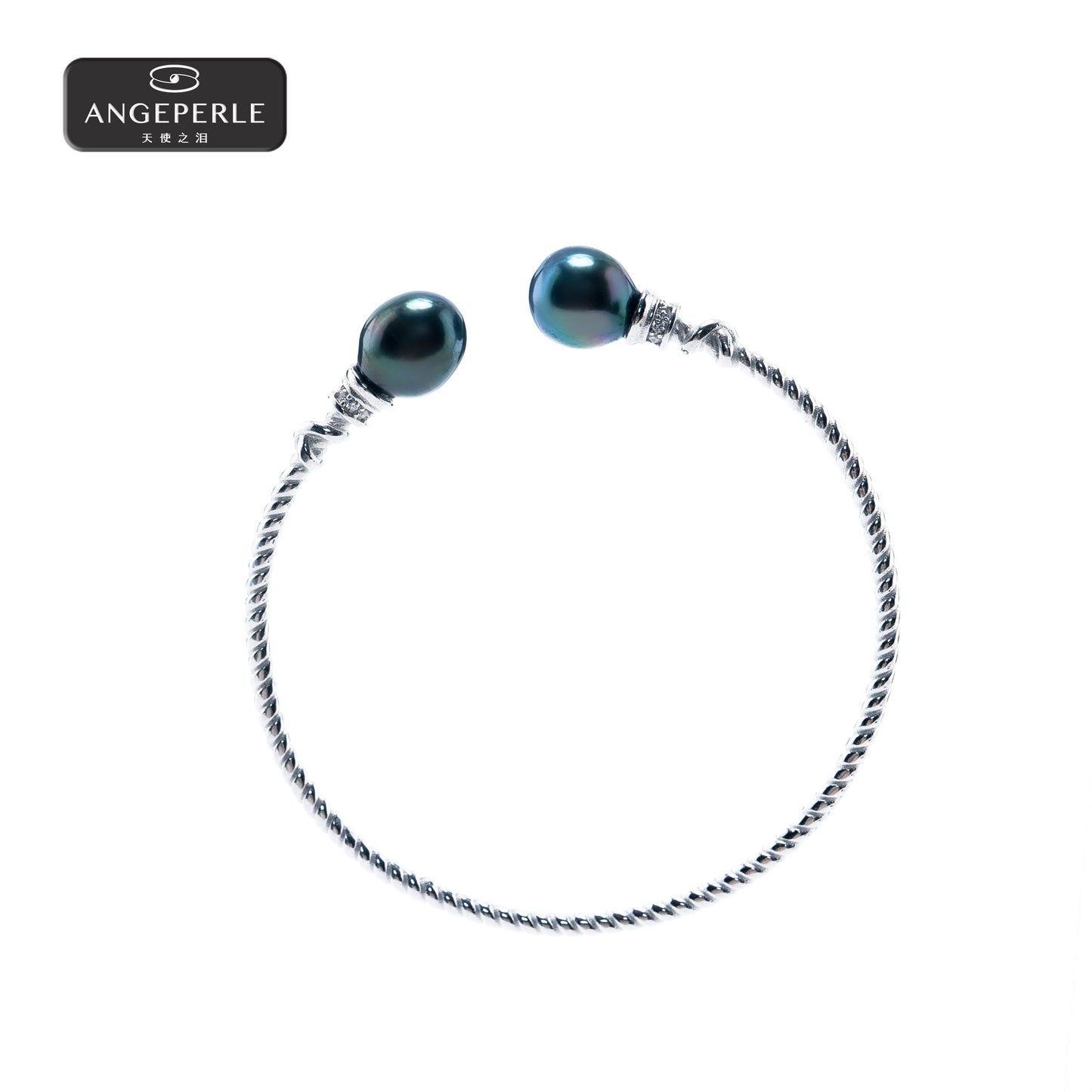 ANGELPERLE S925 Silver Seawater Pearl Tahitian Bracelet (TSZZN114)
