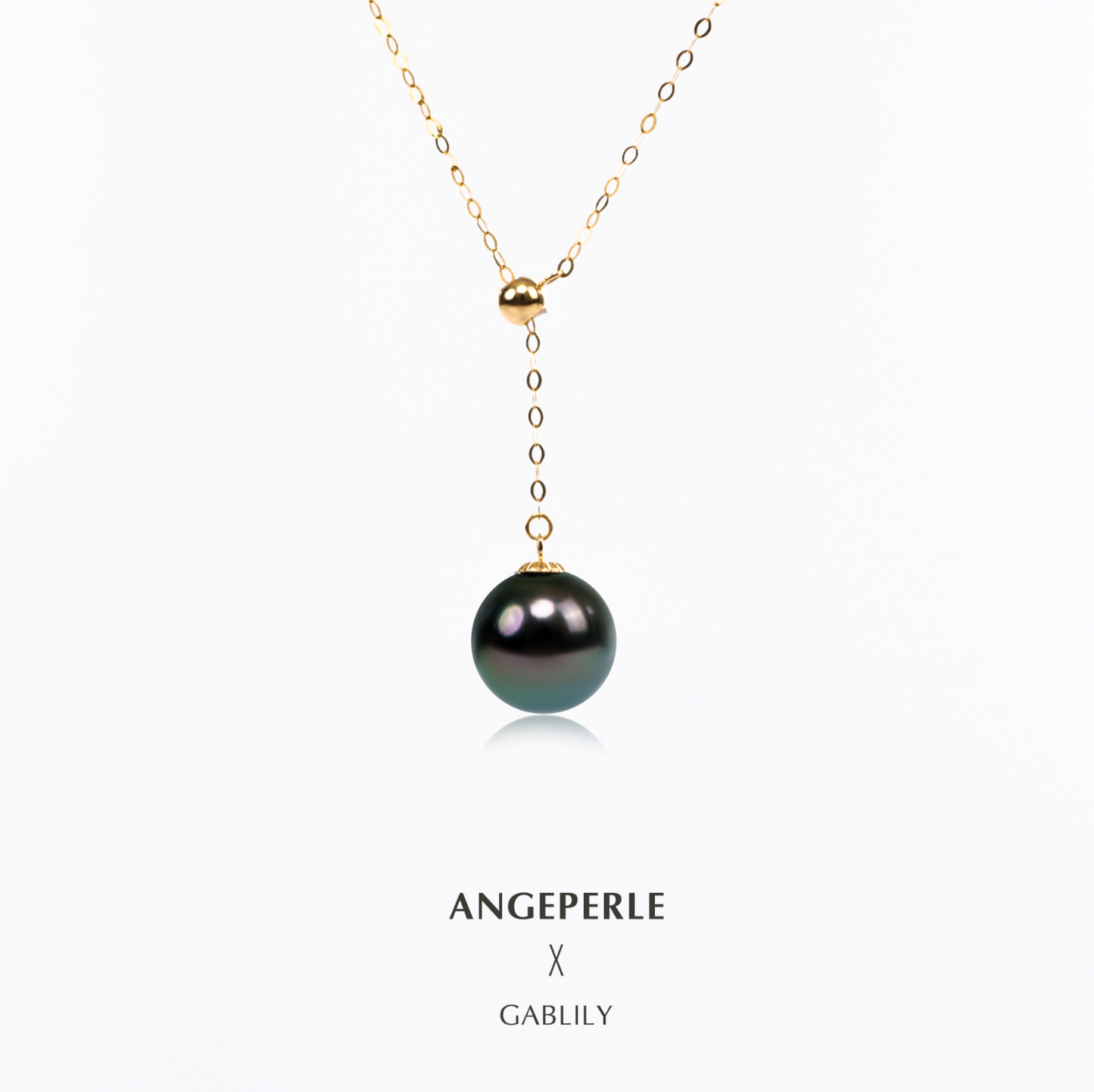 ANGELPERLE Seawater Pearl Tahitian Y-Chain Pendant(TSGY076)
