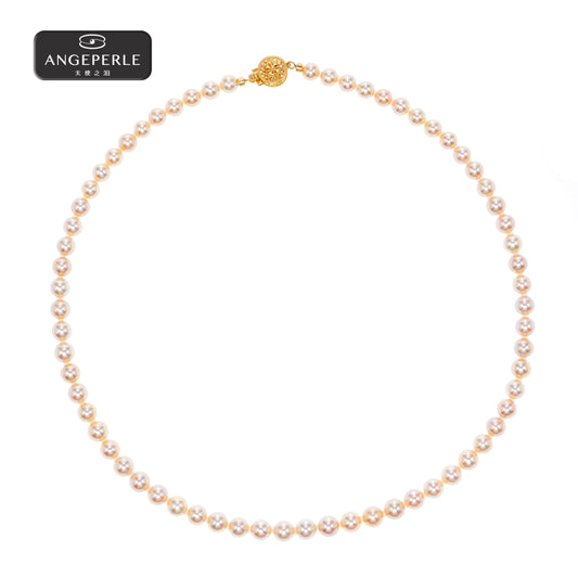 天使之淚 S925銀淡水珍珠中國紅小米珠項鍊 5-6mm TSSL239