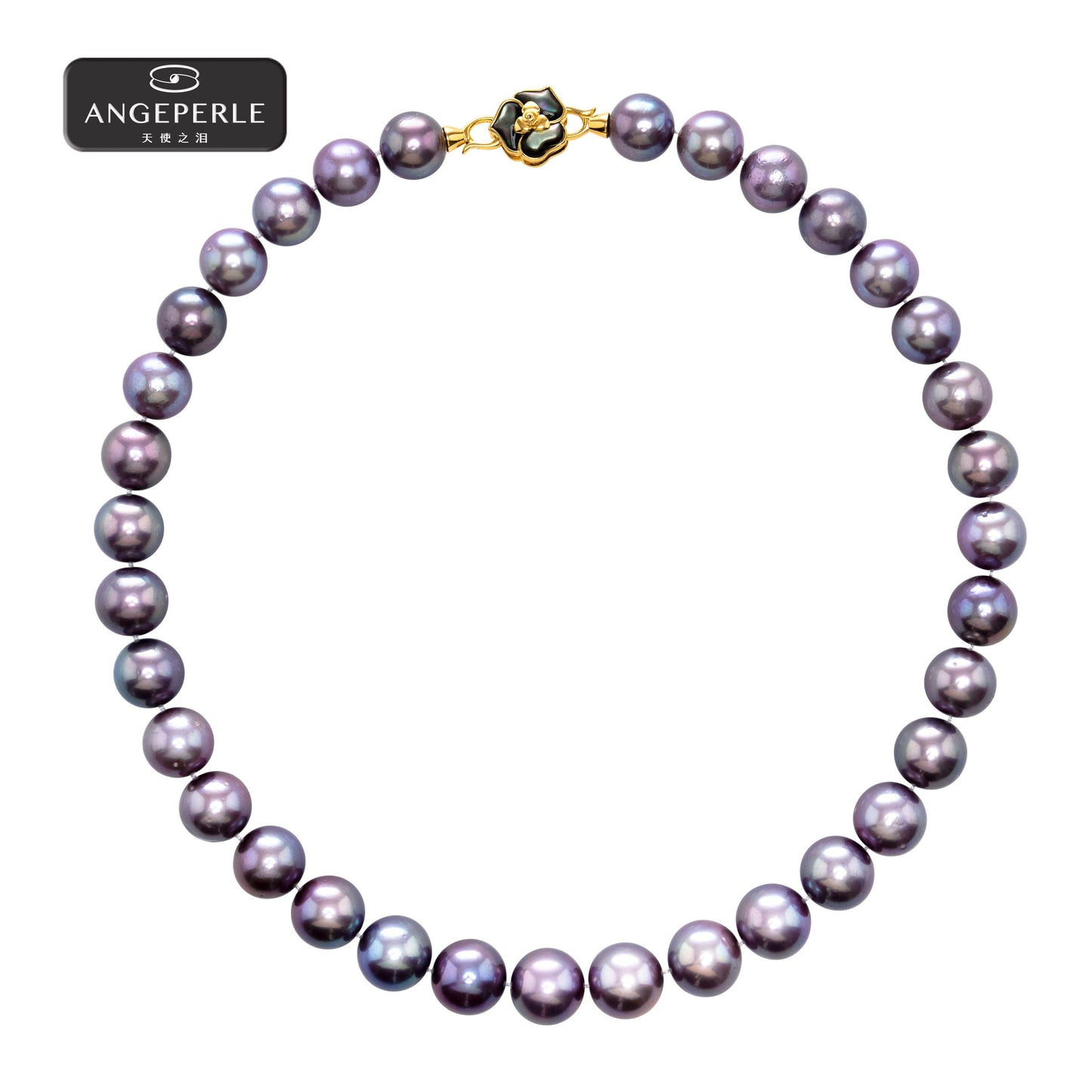 ANGEPERLE S925 Silver Freshwater Edison Pearl Necklace 11-13mm TSJ489