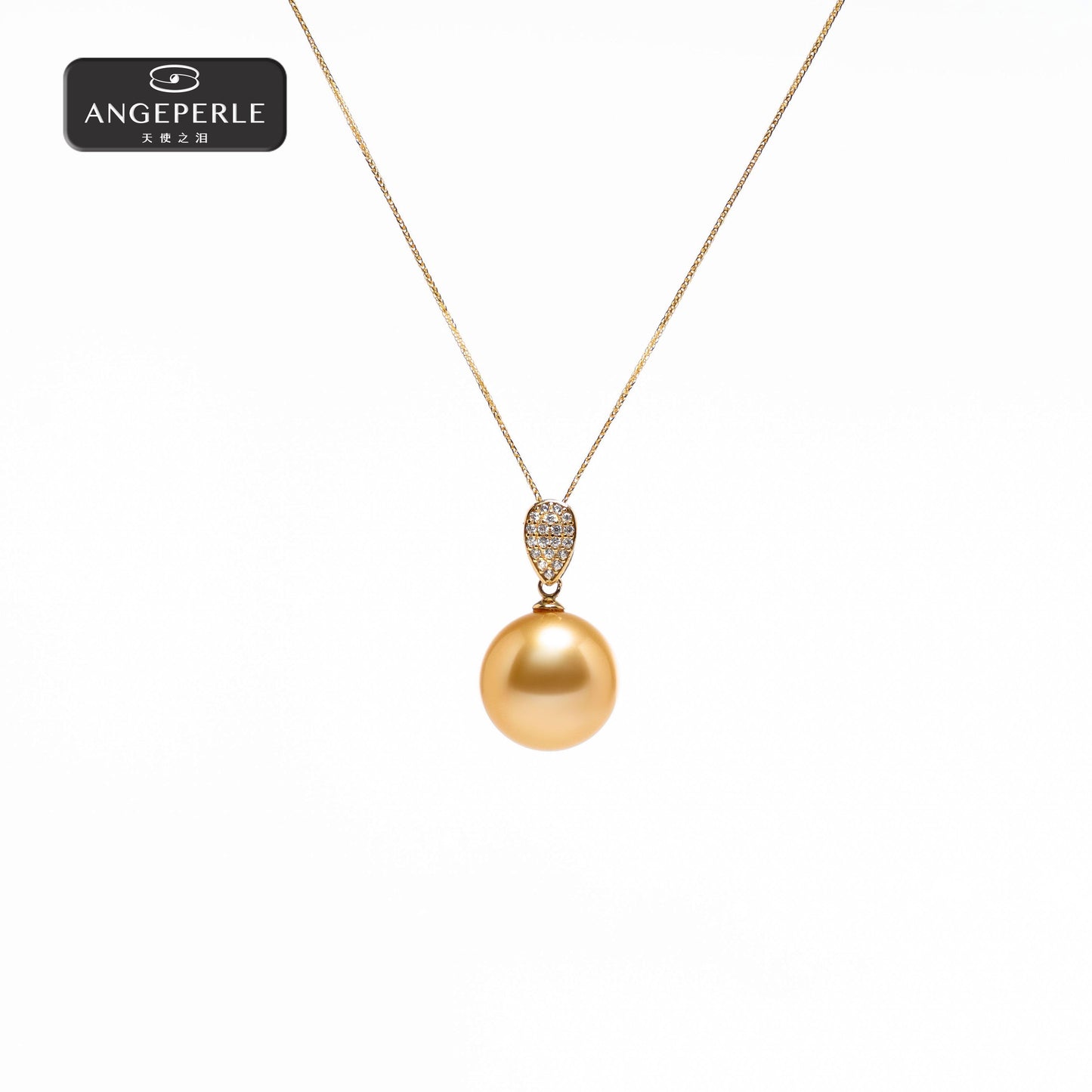 ANGEPERLE Seawater Golden Pearl Pendant 12-13mm APJCY004