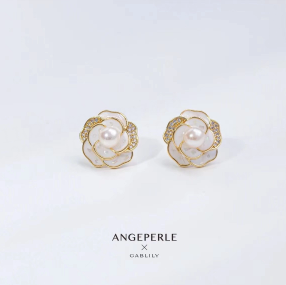 エンジェルズティアーズ 淡水パール カメリア イヤリング - シンプル、クラシック、そして万能TSYM127