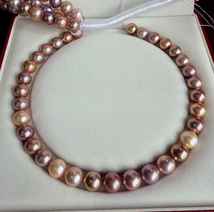 ANGEPERLE S925 Sterling Silver Freshwater Edison Pearl Candy-Style Chain (Featuring Extra-Large Pearls) TKDZ3535